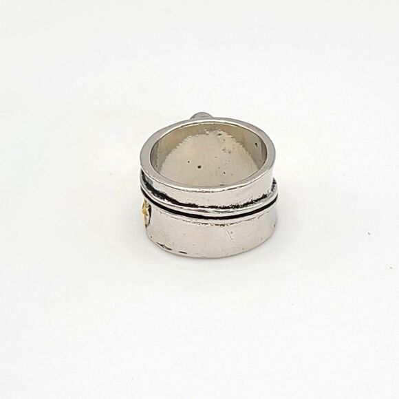 sterling silver with goldtone accent, teardrop blue stone acce… - Picture 6 of 7